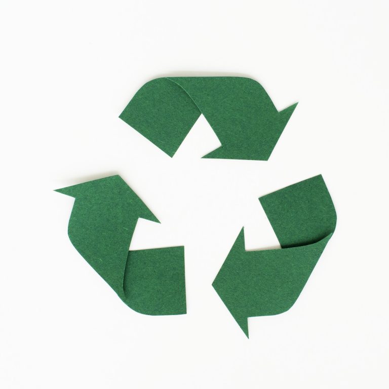 Paper craft design of recycle icon