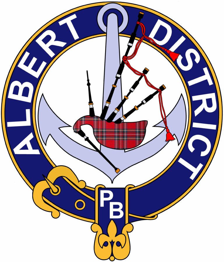 albert district pipe band logo